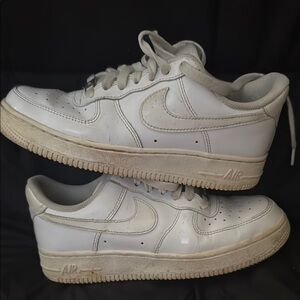 Nike Air Force 1 White Leather Sneakers